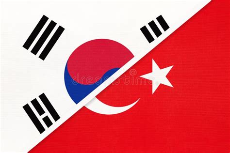 South Korea And Turkey Symbol Of National Flags From Textile