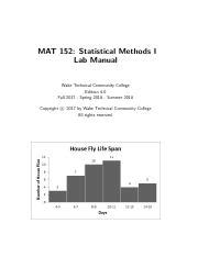 Mat Lab Manual Pdf Mat Statistical Methods I Lab Manual Wake