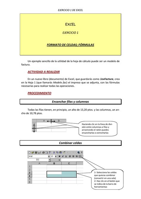 Excel Ejercicio Formato De Celdas