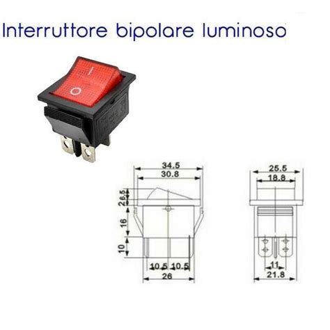 Interruttore A Bilanciere Bipolare Luminoso A Volt Contatti