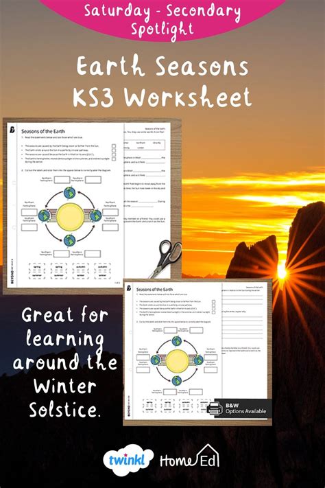 Earth Seasons Ks3 Worksheet Earth Seasons Seasons Worksheets Ks3