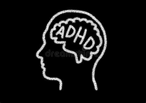 Blackboard Drawing Of A Head With Adha On The Brain Adha Stands For