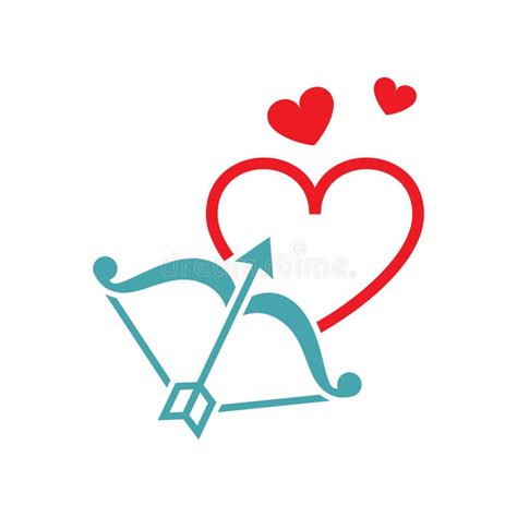 The Vector Picture Several Hearts And Bow With An Arrow Stock