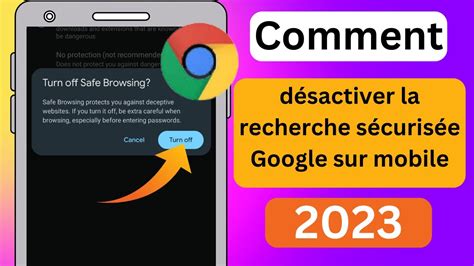 Comment D Sactiver La Recherche S Curis E Google Sur Mobile