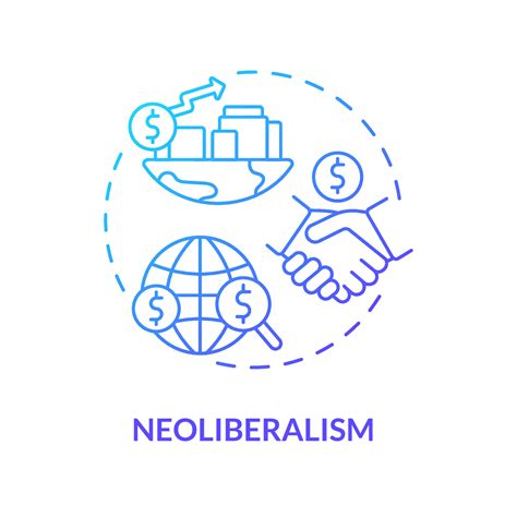 Icono Del Concepto De Gradiente Azul Del Neoliberalismo Libre Mercado Internacional Y Relación