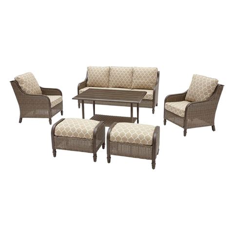 Hampton Bay Windsor Brown Piece Wicker Outdoor Patio Conversation