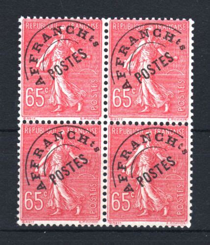 France Preoblitere Timbre Stamp Semeuse C Rose Bloc Neuf Xx