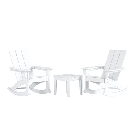 Westintrends Ashore 3 Piece Patio Rocking Chair Set All Weather Poly