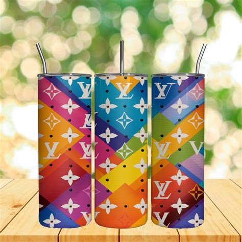 Rainbow Louis Vuitton Logo Tumbler Sublimation Png File Kitcara