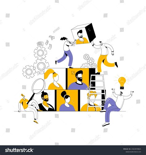 Hr Department Builds Team Concept Vector Stock Vector Royalty Free 2163470821 Shutterstock