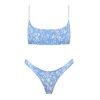 Emmiol Free Shipping Floral Print Smocked Bikini Set Chive L In