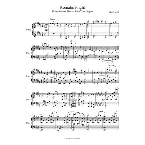 Romatic Flight Piano Sheet Piano Sheet
