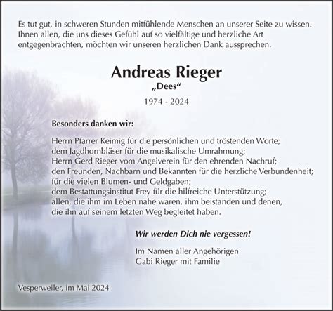 Traueranzeigen Von Andreas Rieger Schwarzw Lder Bote Trauer