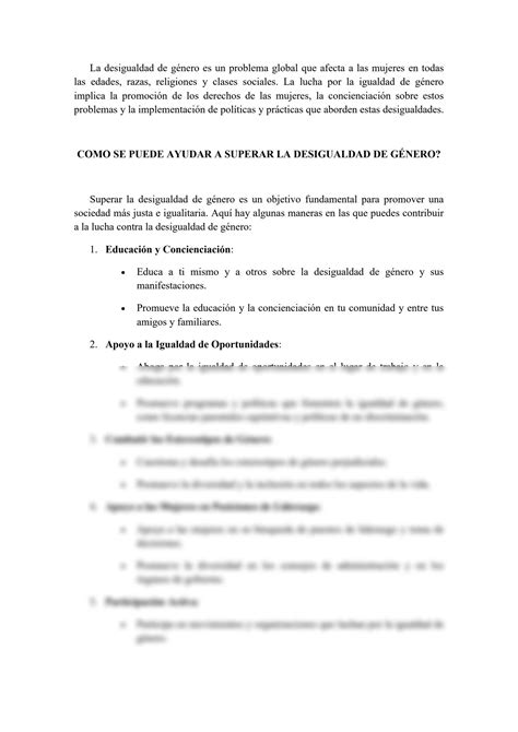 Solution La Desigualdad De G Nero Studypool