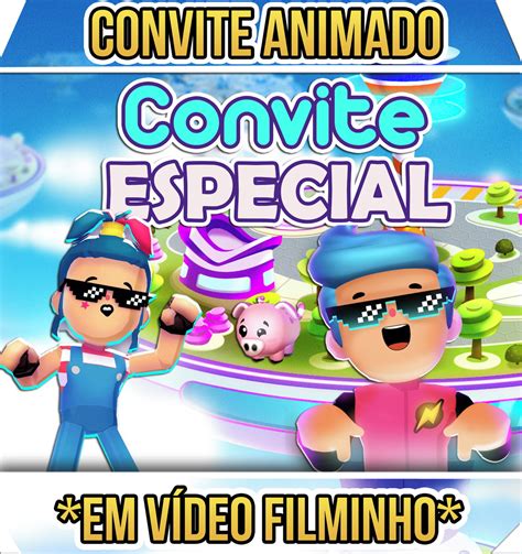 Convite Animado (vídeo) Pk Xd Explore Universos! Pkxd Azul | Elo7