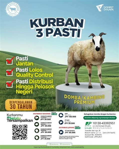 Kurban 3 Pasti Kurban Domba Kambing Premium Dompet Dhuafa Jepang