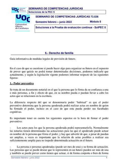 Solucion 6 CAST Solución PEC5 Soluciones de la PEC 5 Soluciones a