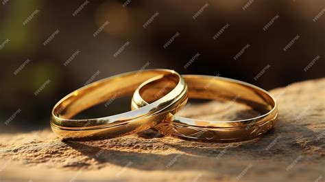 Premium Ai Image Shiny Gold Wedding Ring Symbolizes Eternal Love