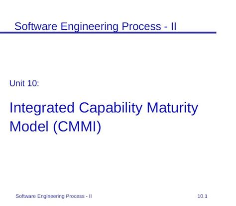 Ppt Unit Integrated Capability Maturity Model Cmmi Pdfslide Net