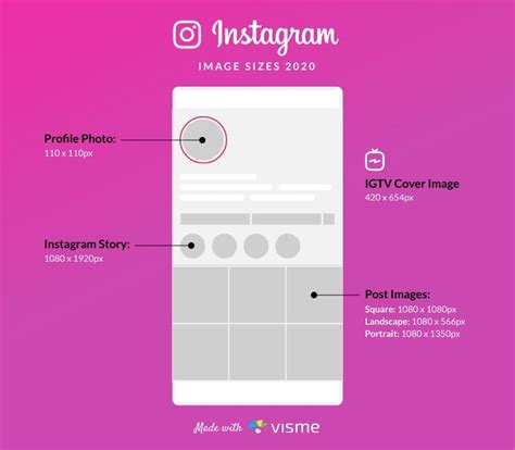 Instagram Sizes Infographic Template | Visme