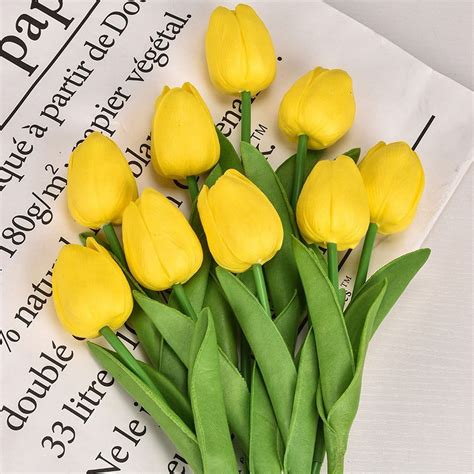 Pcs Artificial Tulips Flowers Faux Tulip Stems Real Touch Pu Tulip