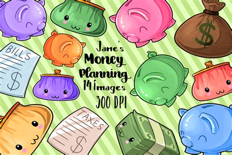 Kawaii Money Clipart 127091 Illustrations Design Bundles