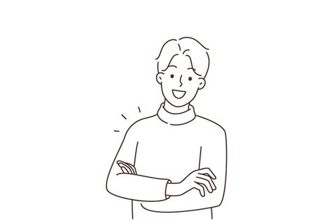 Premium Vector Portrait Of Smiling Man Feeling Optimistic