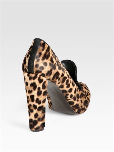 Stuart Weitzman Leopard Print Calf Hair Metal Heel Platform Pumps Lyst