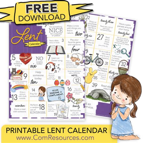 Free Printable Lent Calendar Casie Cynthia