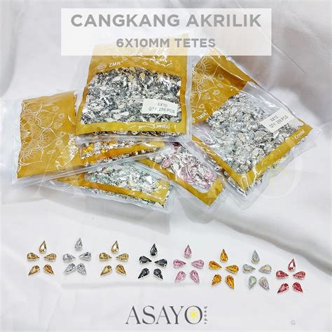 Jual Cangkang Krystal Akrilik 6x10 8x13 10x14 Tetes Isi 288pcs