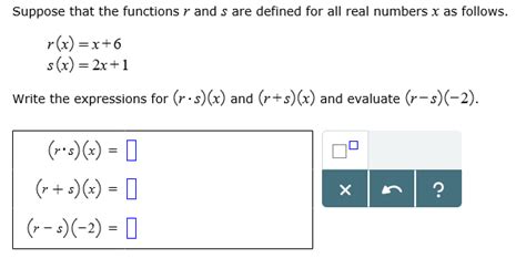 Solved Suppose That The Functions R And S Are Defined For Chegg