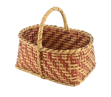 Choctaw Indian River Cane Basket W Handle Handcrafted Native