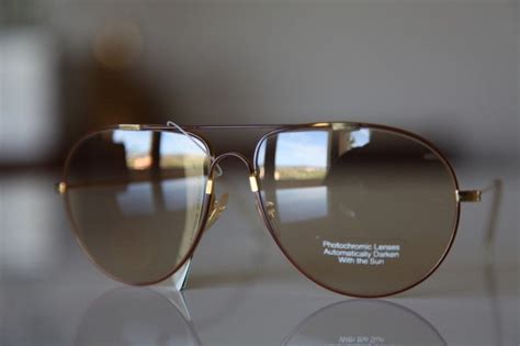 Gold Aviator Frame With Brown Lenses Frame Forehead And Nose Bridge And With B Vintage