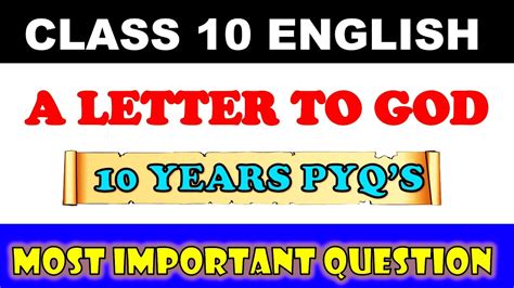 A Letter To God Most Important Questions Cbse Class A Letter To