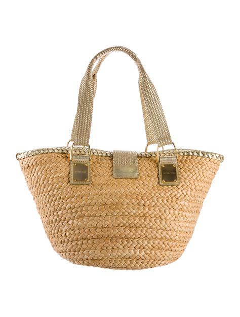 Michael Kors Woven Straw Tote Handbags Mic The Realreal