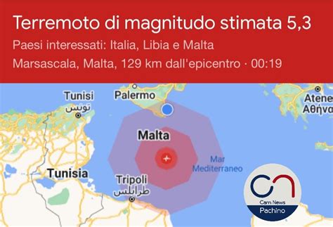 Ore 00 19 Nuova Scossa Di Terremoto Avvertita Anche In Sicilia