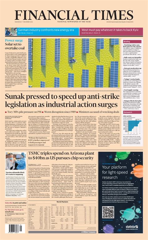 Financial Times Front Page Th Of December Tomorrow S Papers Today