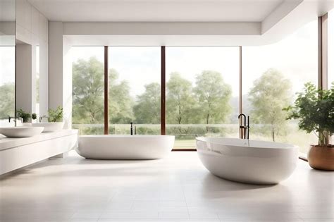 Premium AI Image | Modern White Bathroom