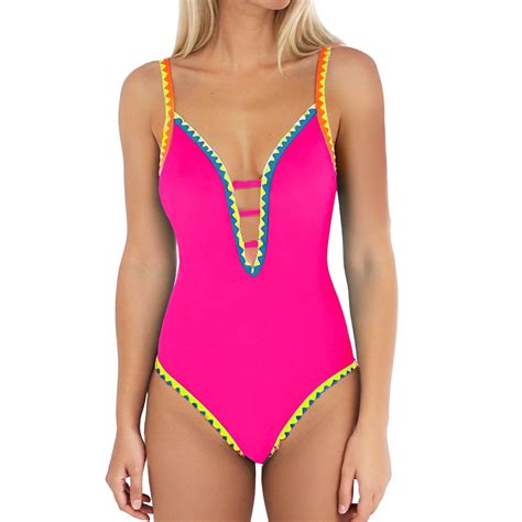 Hwmodou Women Mesh Piece Swimwear Push Up Padded Bikini Swimsuit Training Athletic Swimwear