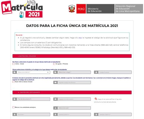 Matrícula 2021 cómo hacer inscripción virtual del año escolar en