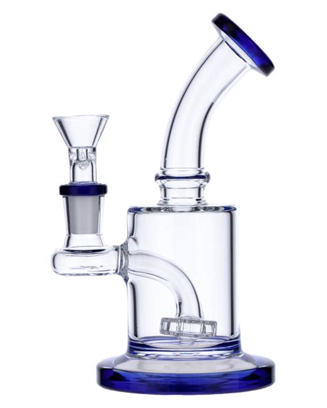 6” Bent Neck Matrix Perc Water Pipe Blue World Of Bongs