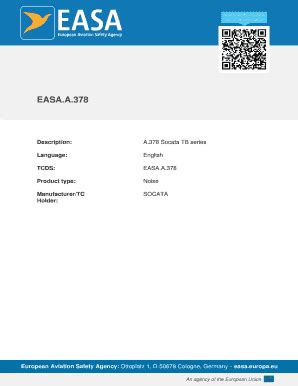 Fillable Online Easa Europa TCDSN EASA A 378 Issue 5 Doc Allocation