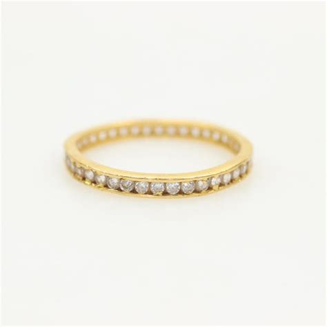 Kt Gold Cubic Zirconia Eternity Band Property Room