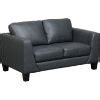 Kyra Steel Gray Leather Loveseat 1C 7405L AFW