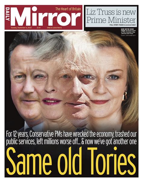 Daily Mirror Front Page 6th Of September 2022 Tomorrow S Papers Today