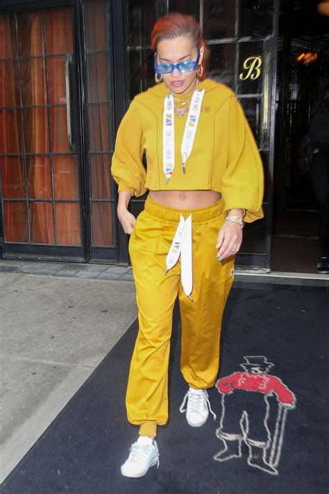 Rita Ora In A Canary Yellow Sweatsuit Out In Nyc 06132018 • Celebmafia