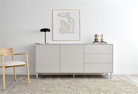 Aparador De Estilo N Rdico Con Estructura De Madera Lacado En Blanco