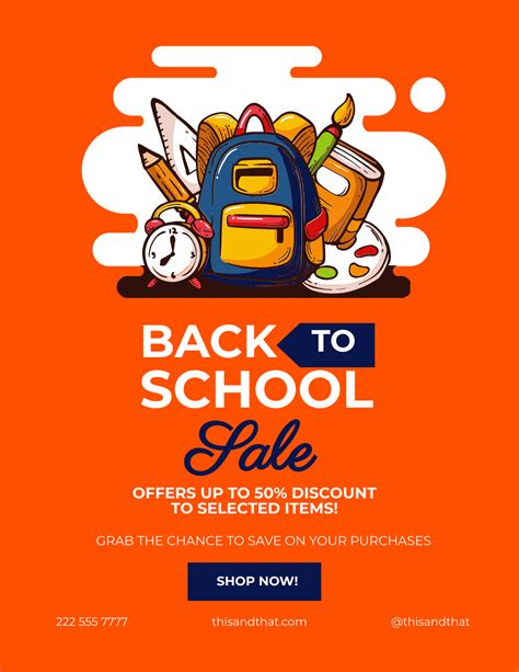 Free Modern Back To School Flyer Template Edit Online And Download