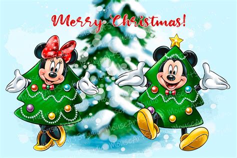 Christmas Trees Minnie PNG Mickey Mouse Clothing Printing - Etsy