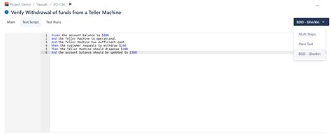 Writing Test Cases In Bdd Gherkin Format Vansah Docs